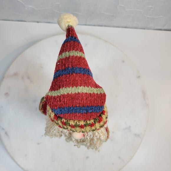 Four Star Primitive Santa Holding Star Plush 9" Wood Pedestal Handmade 2006 - Picture 4 of 16